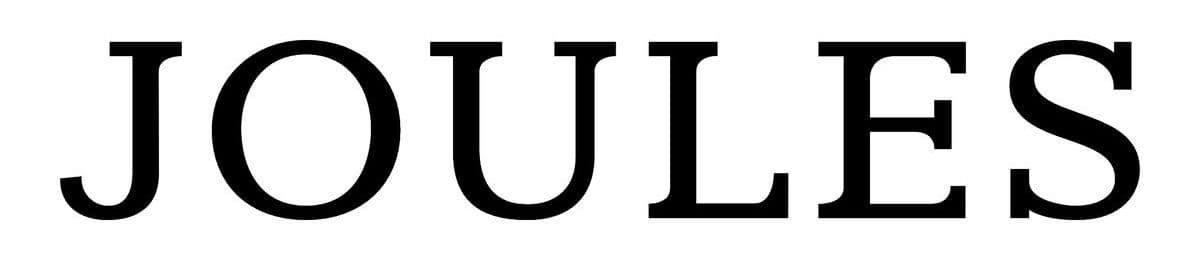 Joules logo in bold, black serif capital letters on a white background.