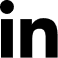 Black "in" text icon with a circular border, representing the LinkedIn logo.