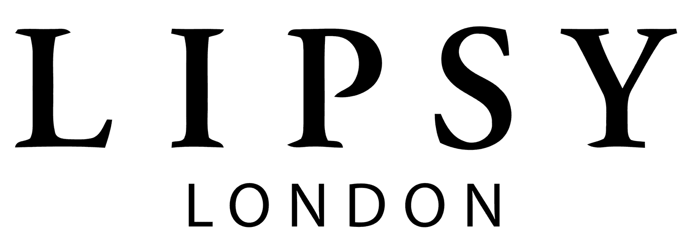 Black logo with "LIPSY" in large, elegant serif letters and "LONDON" in smaller, spaced-out sans-serif font beneath it.