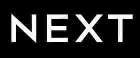 White uppercase word "NEXT" centered on a solid black background.